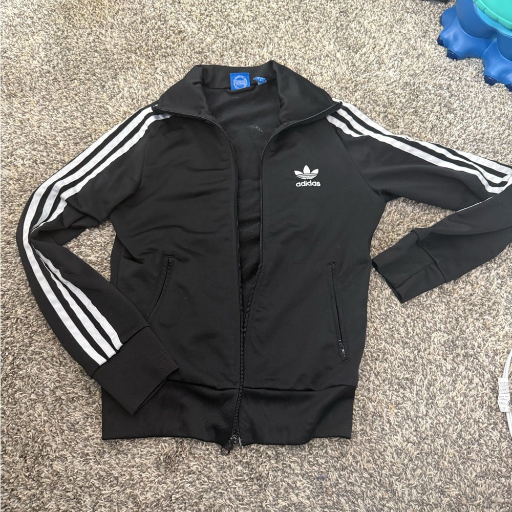 Adidas Black Jacket with Blue Label
